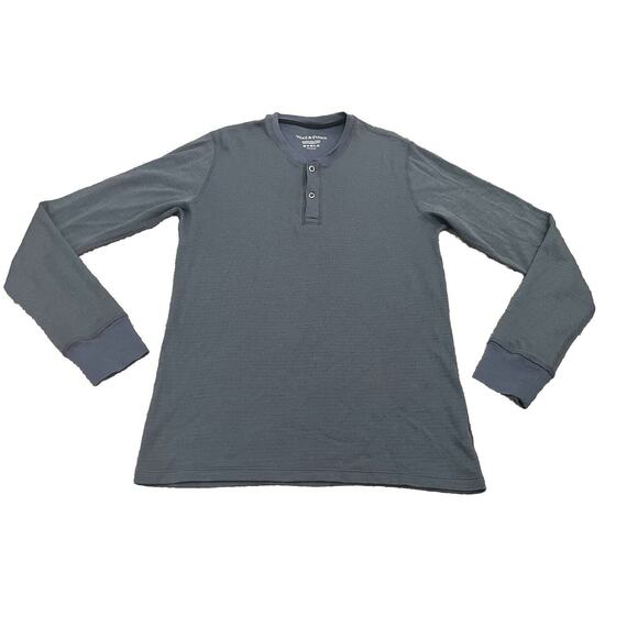 Wool & Prince Signature Henley Shirt Medium Gray Merino Long Sleeve Pullover - Picture 1 of 6